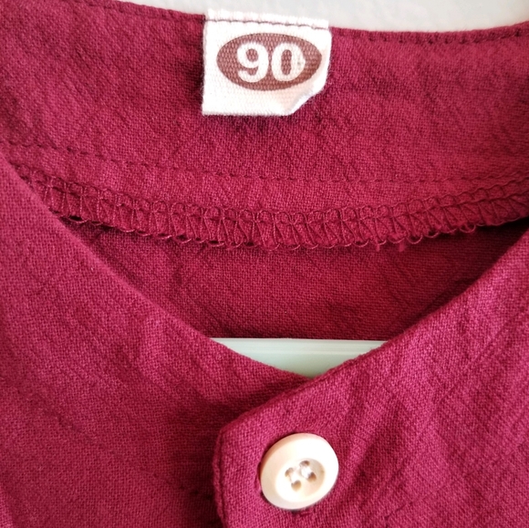 Red Maroon button down dress - Picture 3 of 3
